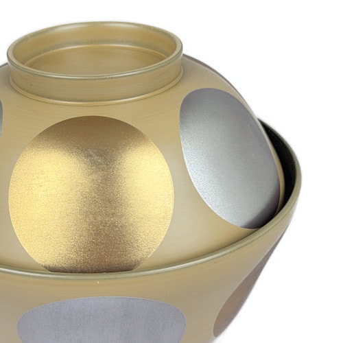 日月まゆ型雑煮椀（ベージュ）｜漆器の島安【うるわしうるし】根来塗