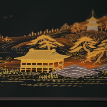 蒔絵板　山水 蒔絵板山水