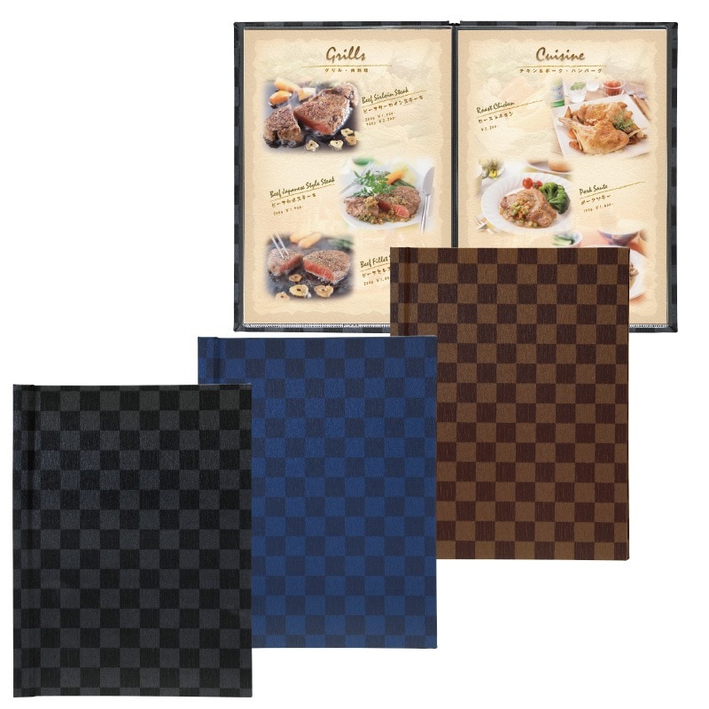 レールメニュー(A4) LS-117/銀茶/業務用/新品 メニューブック a4 レールの通販