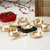『鍮器セットC』◆ご飯用2・スープ用2・おかず用5・スジョ(箸、スプーン)2・箸置2
