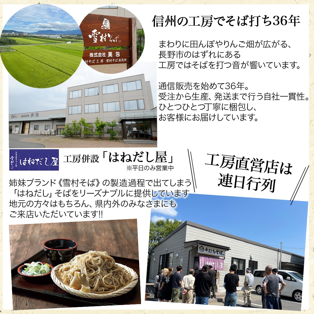 【定期便】＼太さが選べる／手打ち生そば4人前セット