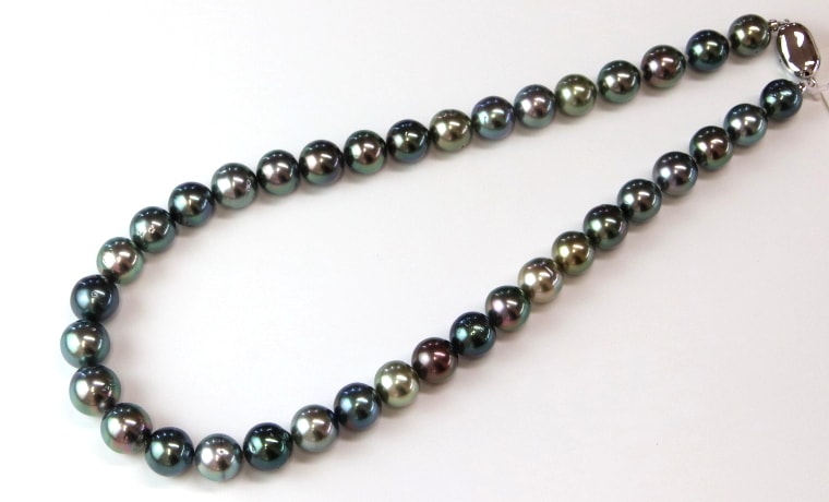 タヒチパールマルチカラーネックレス 【大きさ9-11mm・長さ43cm】 <189