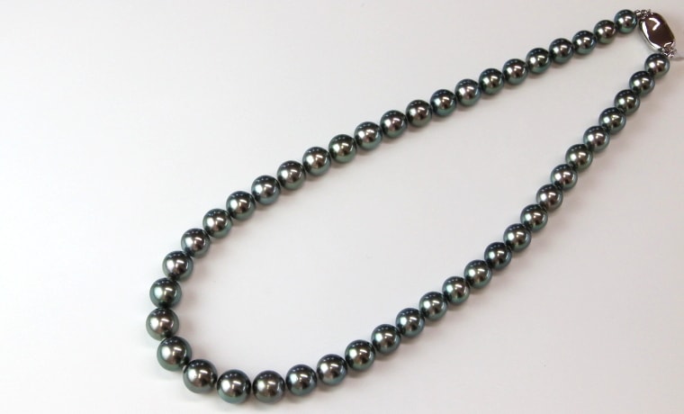 黒蝶真珠 ネックレス pt900ピアス 約8.0-11.0mm 380 黒蝶真珠ネックレス【大きさ8-11mm・長さ46cm】＜50-21＞ | 黒蝶