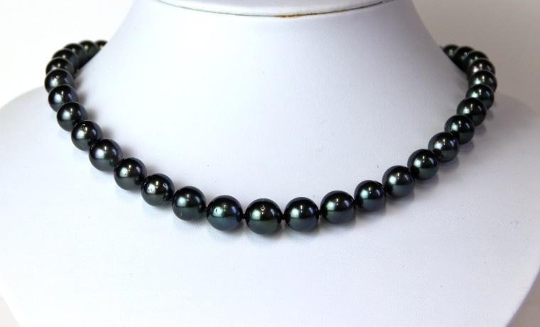 タヒチ産黒蝶真珠葬祭4点セット【ネックレス・イヤリング