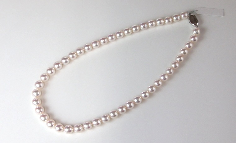 アコヤ真珠天女ネックレス【大きさ8.5-9.0㎜・44㎝】＜300830UW