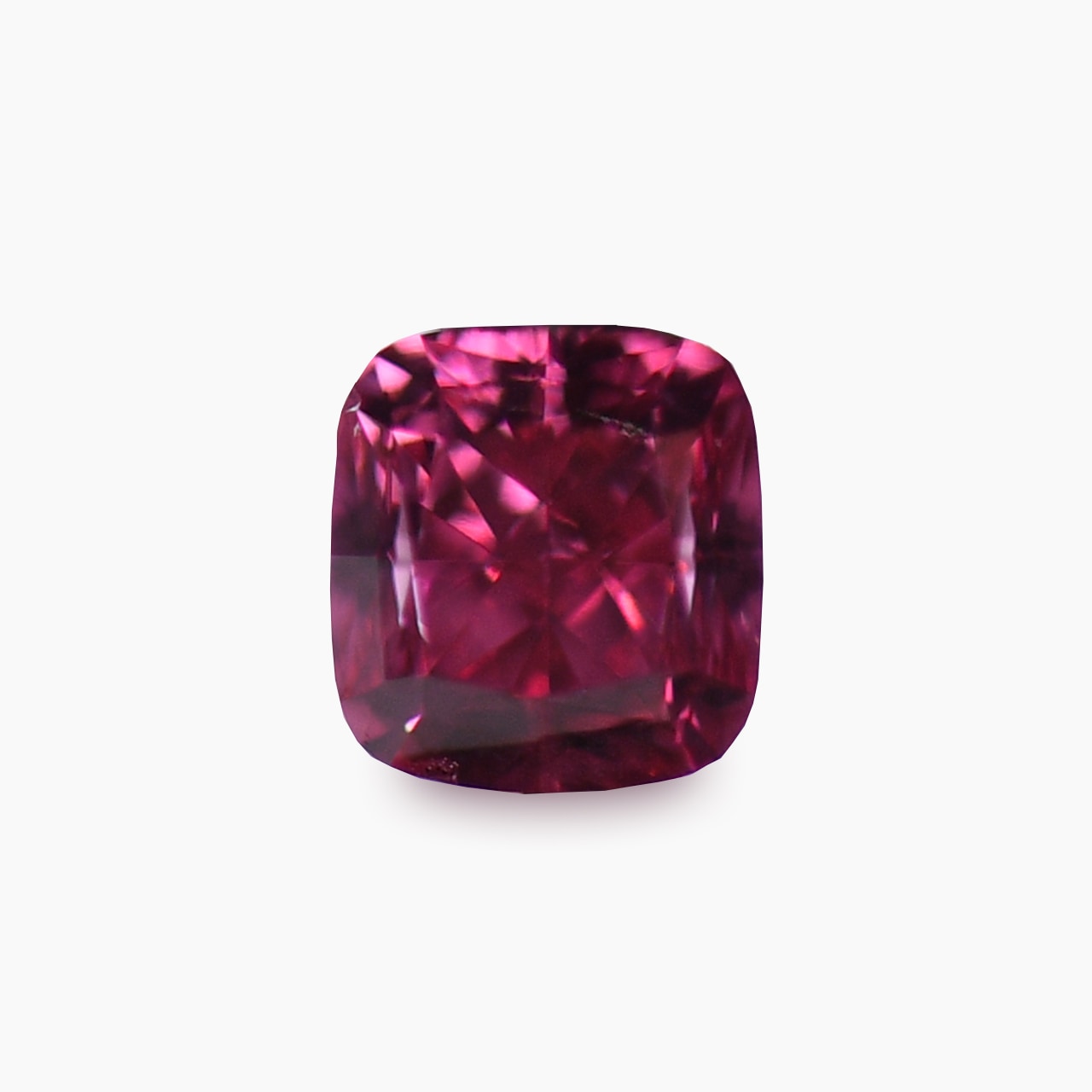 ピンクダイヤモンドルース 0.102ct / Fancy Purplish Red / VS2 / Cushion / CGL