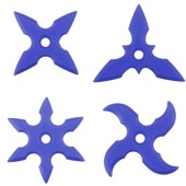 ゴム手裏剣 ブルー 4点セット|手裏剣・苦無（ゴム製）|忍者