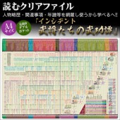 読むクリアファイル インシデント 武将たちの武功譚 見開ダブルポケット式|ステーショナリー|戦国