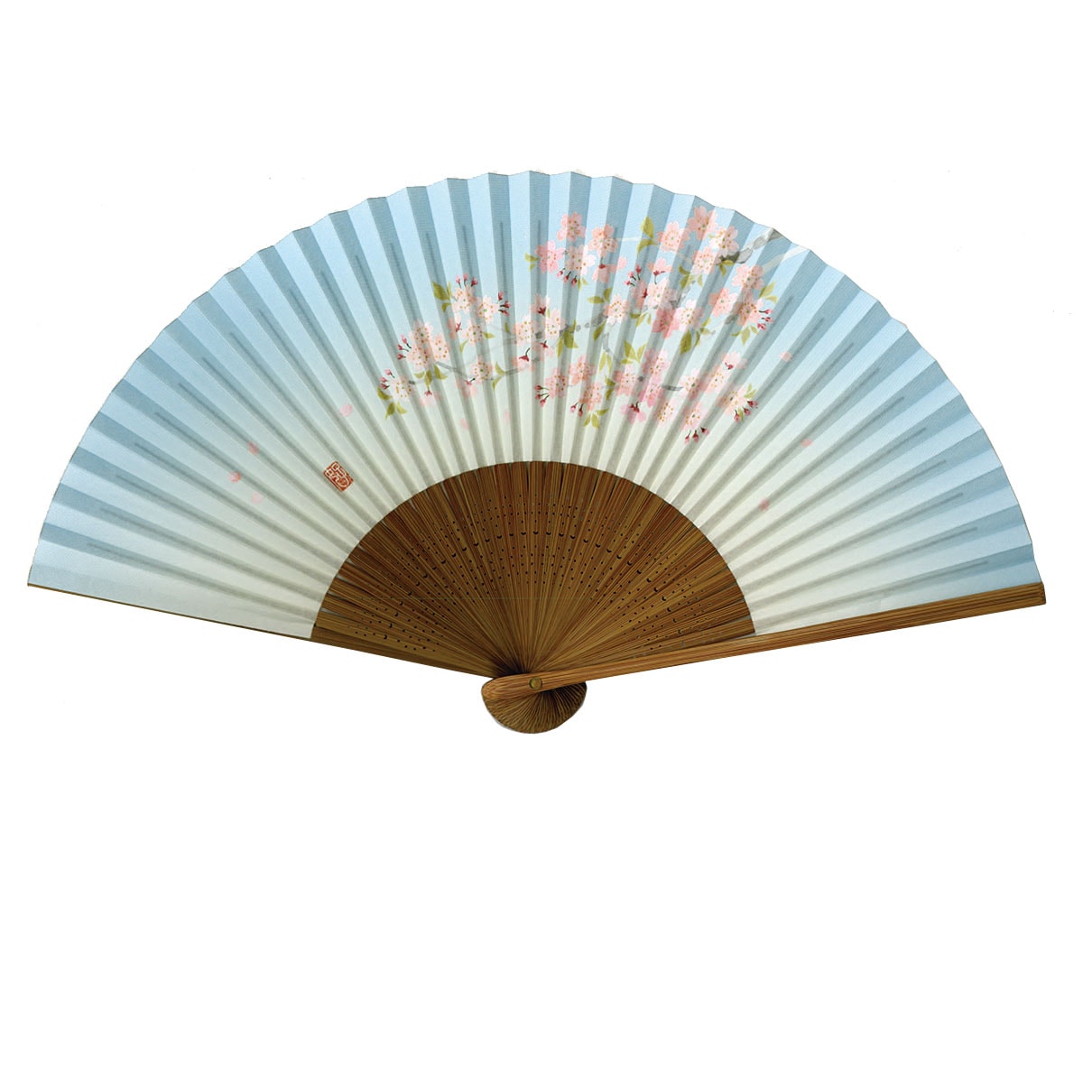 婦人紙扇子 唐木 桜 扇子箱付
