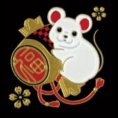 蒔絵シール 招福十二支 子ねずみ|蒔絵シール|雑貨・和小物