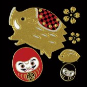 蒔絵シール 招福十二支 亥いのしし|蒔絵シール|雑貨・和小物