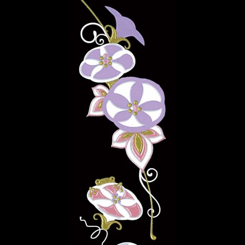 04011アンティーク 唐草花 竹 菱 菊 本漆黒 螺鈿金蒔絵 笄