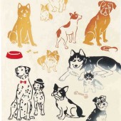 注染手ぬぐい Favorite Dog 生き物 日本製