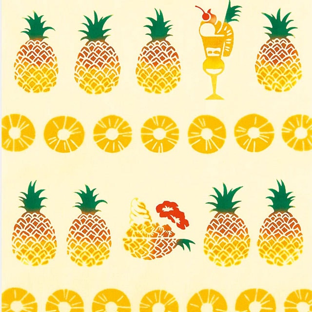 注染手ぬぐい パインを召し上がれ 食べ物 日本製