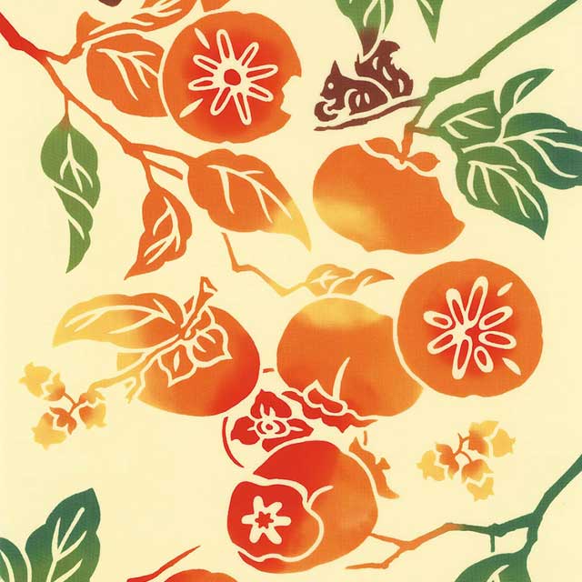 注染手ぬぐい 甘柿渋柿 食べ物 日本製