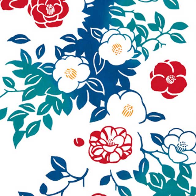 注染手ぬぐい 寒中椿 冬 花圃 日本製