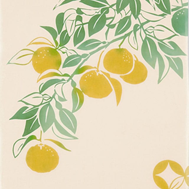 注染手ぬぐい 柚子実る頃 冬 食べ物 日本製