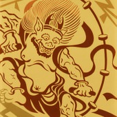 注染手ぬぐい 風神雷神 和楽 日本製