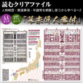 読むクリアファイル 幕末偉人番付 見開ダブルポケット式|ステーショナリー|幕末・新選組・剣豪