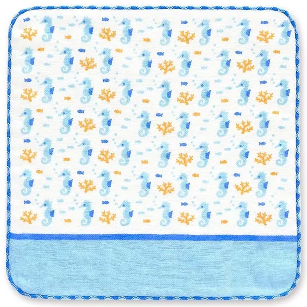 【ハンカチ】町娘のハンカチーフ タツノオトシゴ 青  HOLIDAY 水族館篇  02852