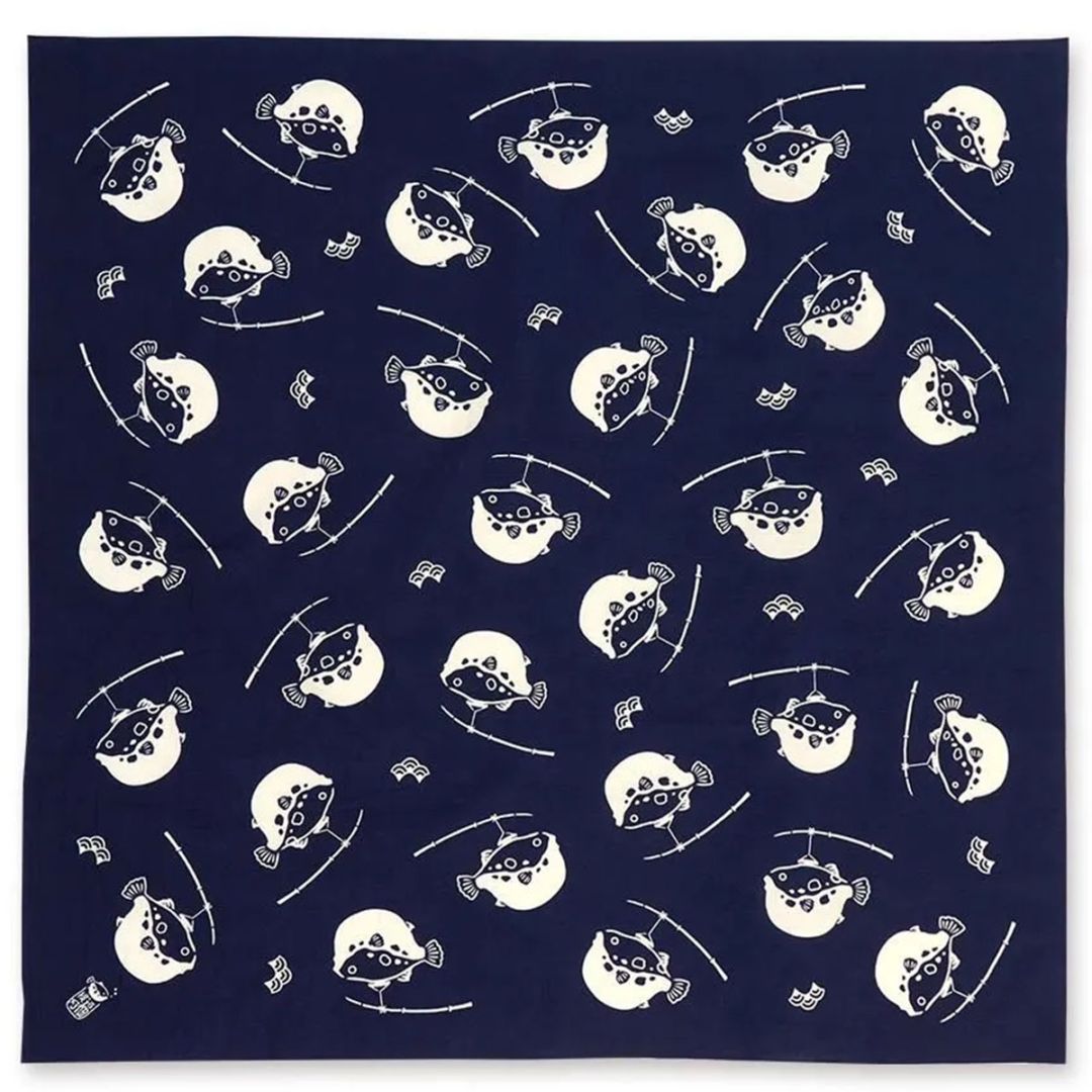 捻染 大風呂敷 福提灯（ふぐちょうちん）日本製