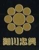 戦国武将蒔絵シール 細川忠興 九曜 ゴールド|蒔絵シール|戦国