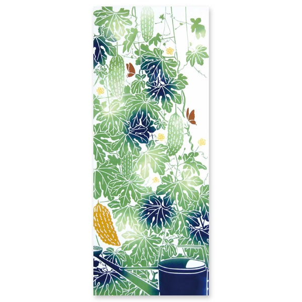 注染手ぬぐい ゴーヤーカーテン 夏の風物詩 日本製-商品画像