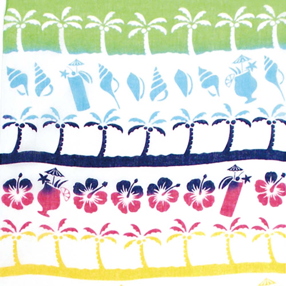 注染 はなガーゼ手ぬぐい トロピカルビーチ 日本製-商品画像
