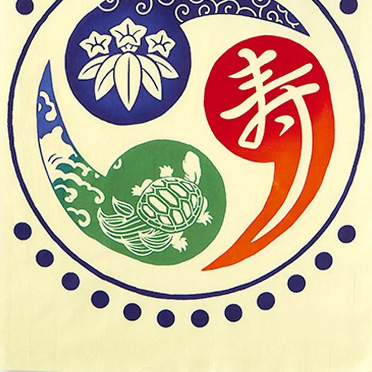 注染手ぬぐい  縁起 寿太鼓 日本製-商品画像