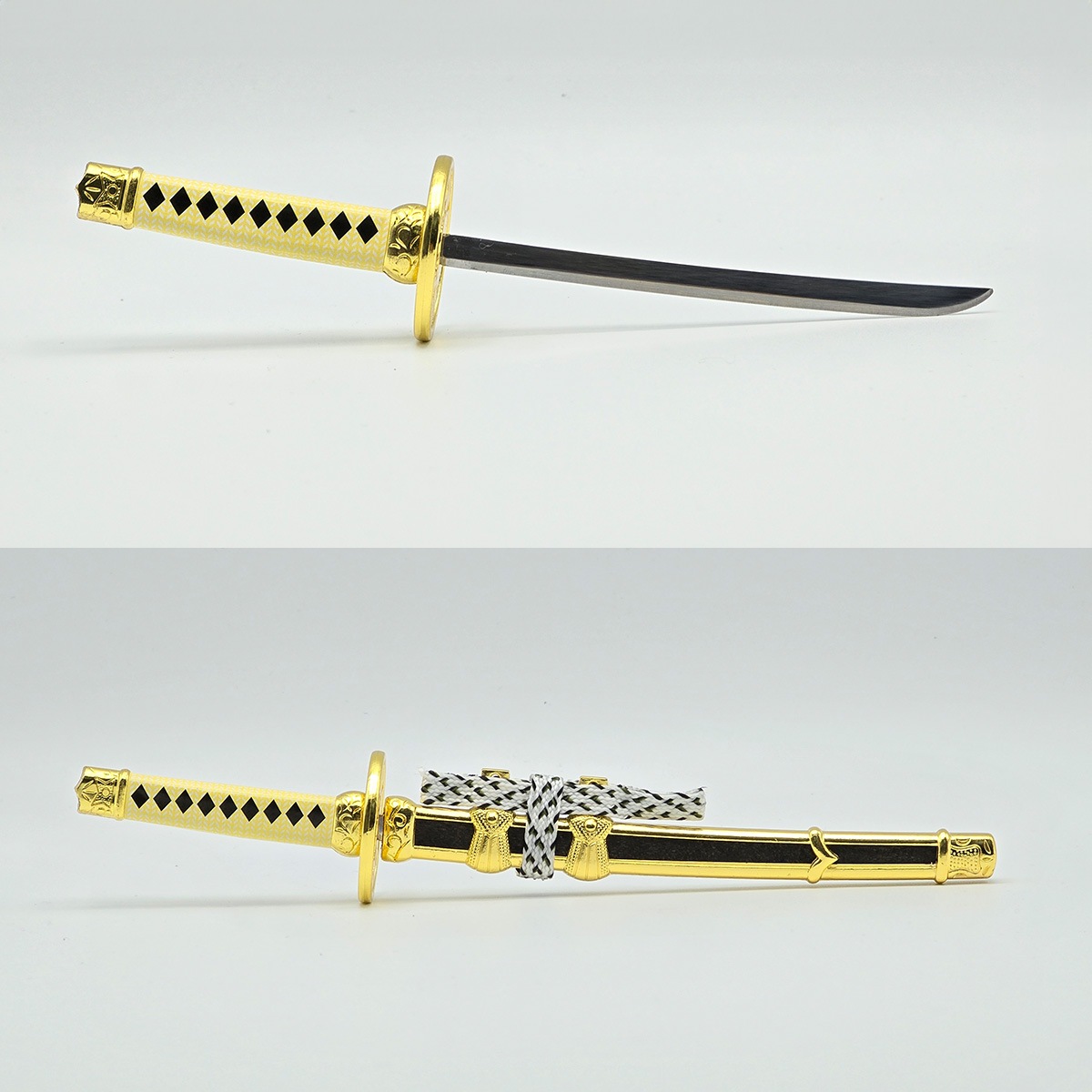 レターオープナー 陣太刀（ 黒・金・紺糸巻き・白糸巻き・掛け台無し・掛け台付き）-商品画像
