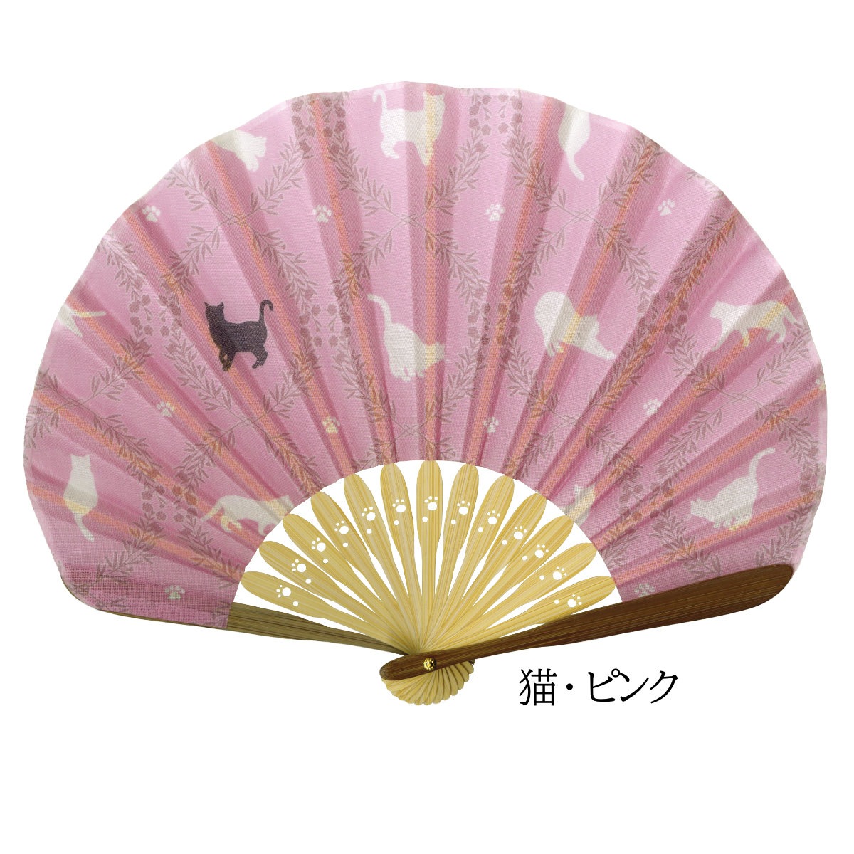 婦人布扇子 犬と猫（蛤型） 松寿庵 扇子箱付｜【公式】模造刀・居合刀