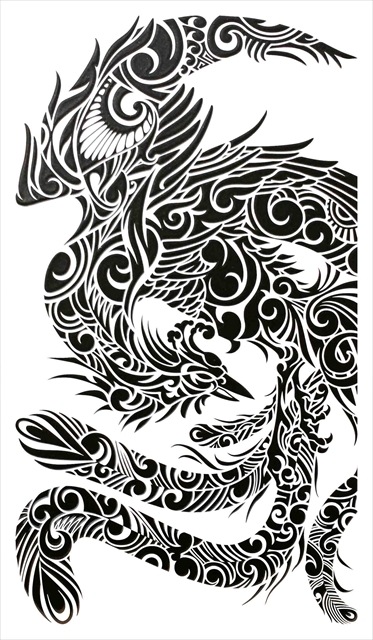 蒔絵シール SMAPHO TRIBE スマホ トライブ 鳳凰/黒-商品画像