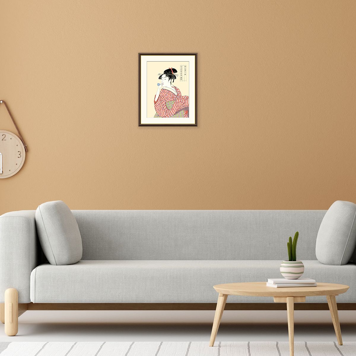 絵画 ビードロを吹く娘 喜多川歌麿-商品画像