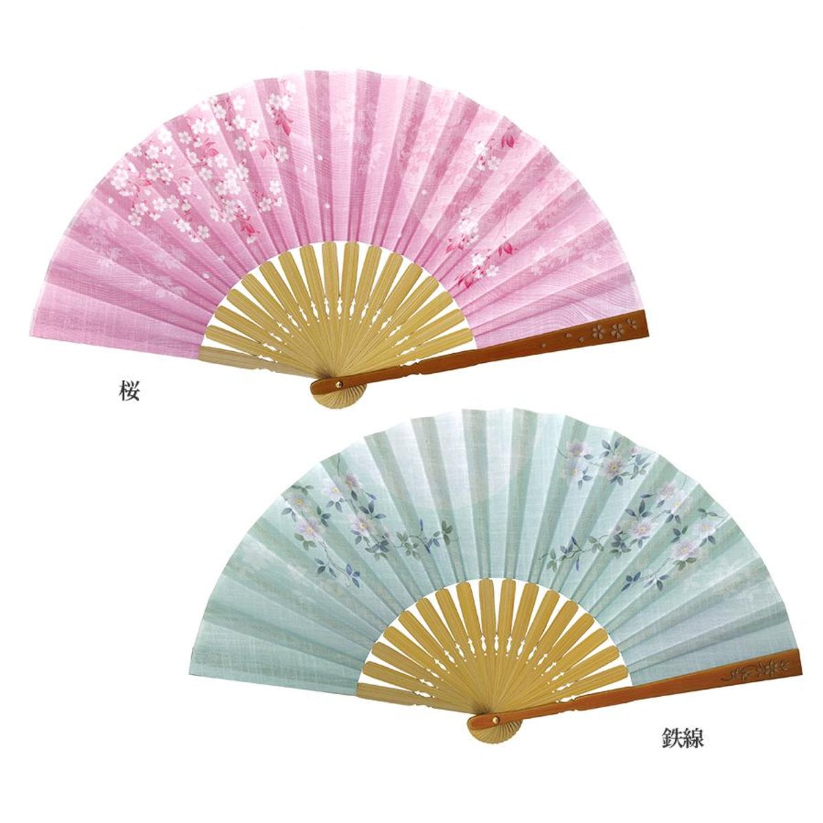 婦人布扇子 婦人半彫 松寿庵 扇子箱付-商品画像