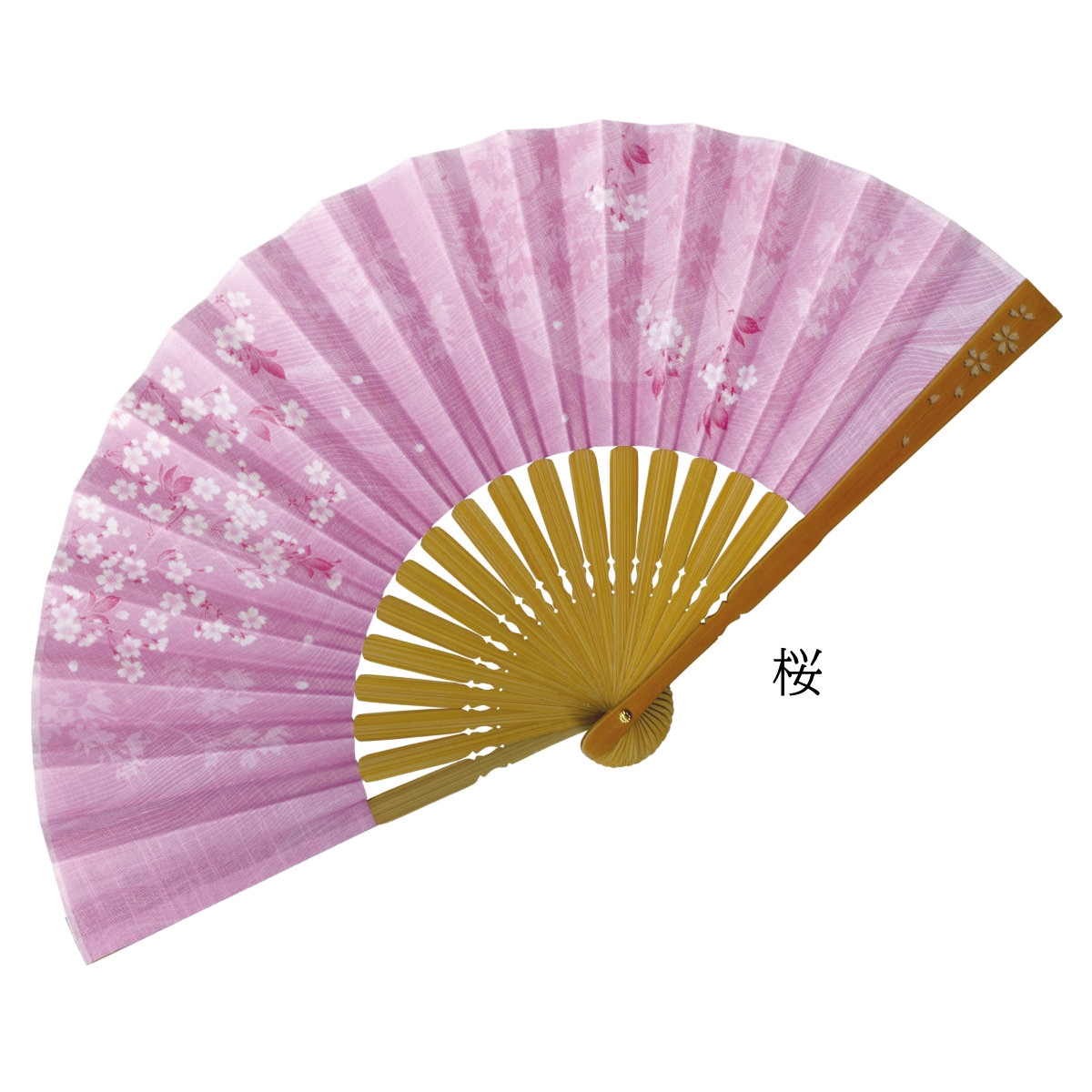 婦人布扇子 婦人半彫 松寿庵 扇子箱付-商品画像