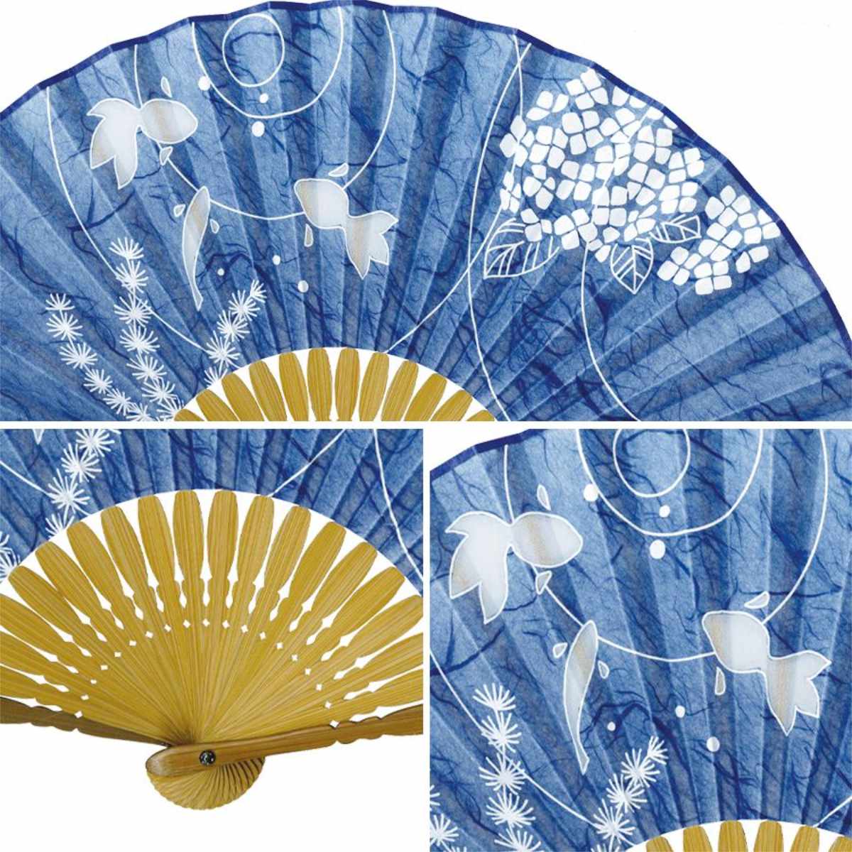 婦人布扇子 逆透かし 松寿庵 扇子箱付-商品画像