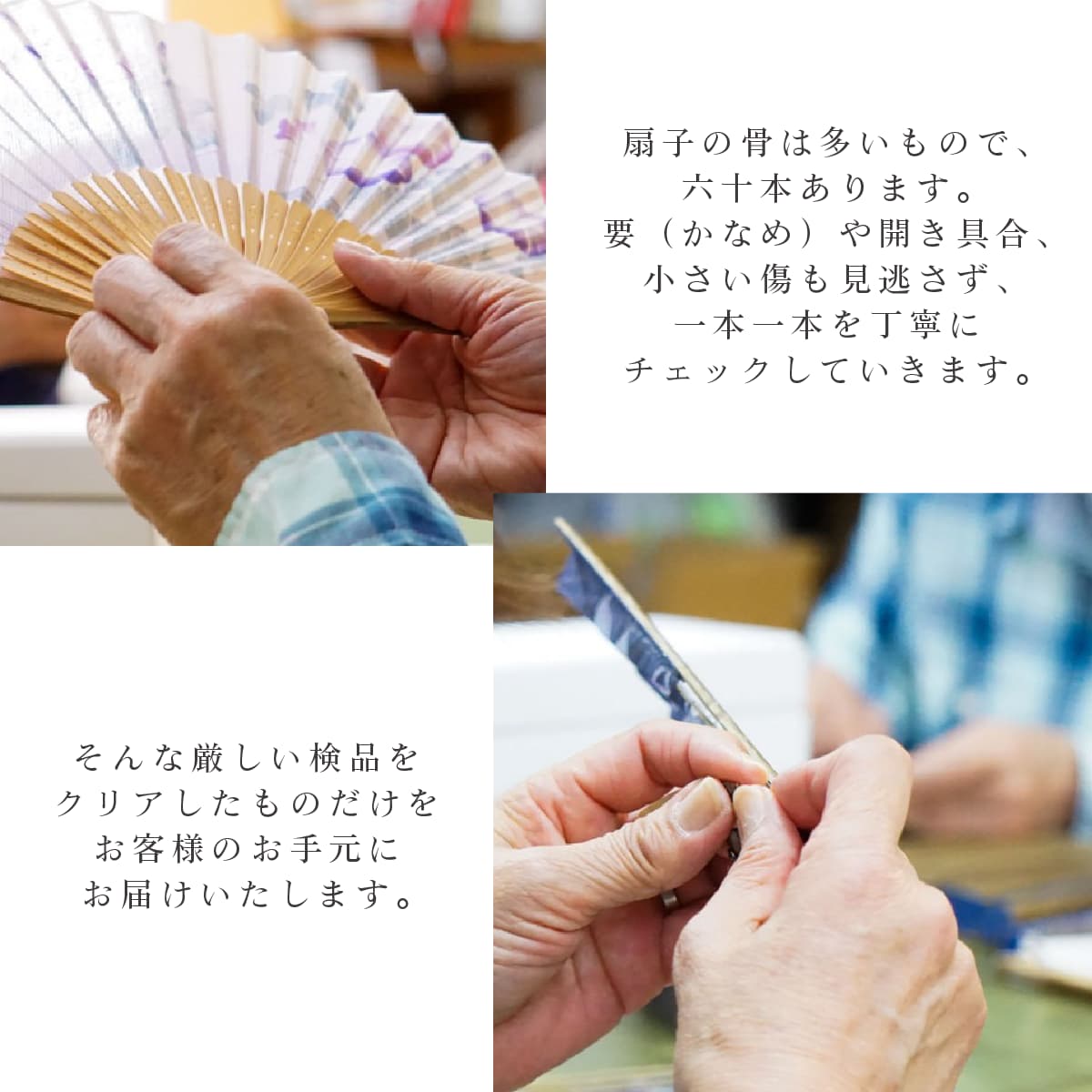 婦人布扇子 逆透かし 松寿庵 扇子箱付-商品画像
