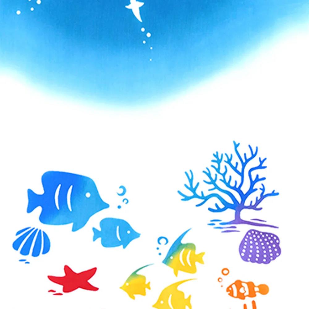 注染手ぬぐい 海底水族館 日本製-商品画像