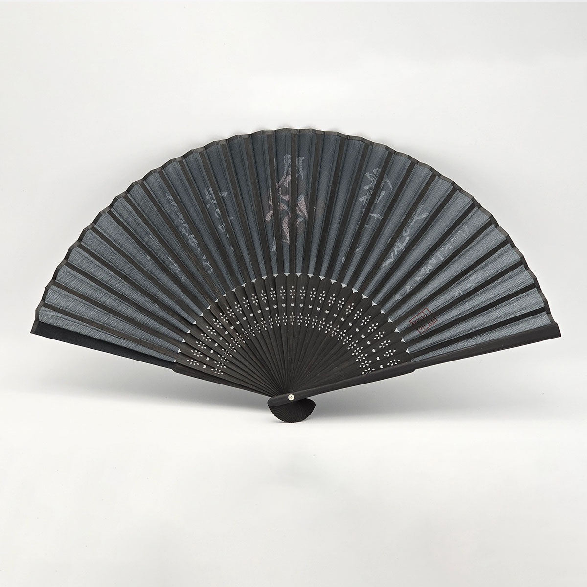 シルク扇子 風林火山 黒-商品画像