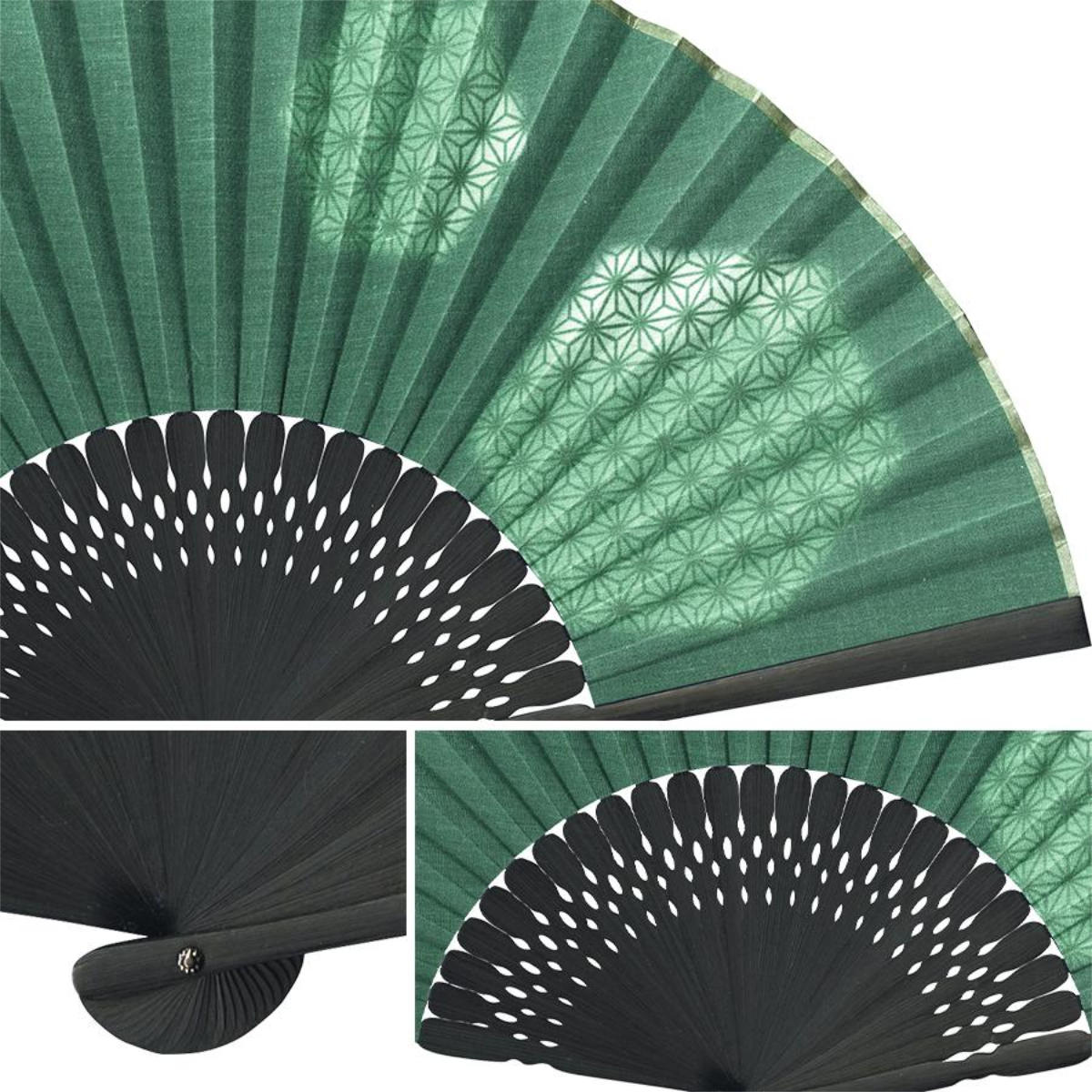 紳士 布扇子 型取吉祥文様 松寿庵 扇子箱付-商品画像