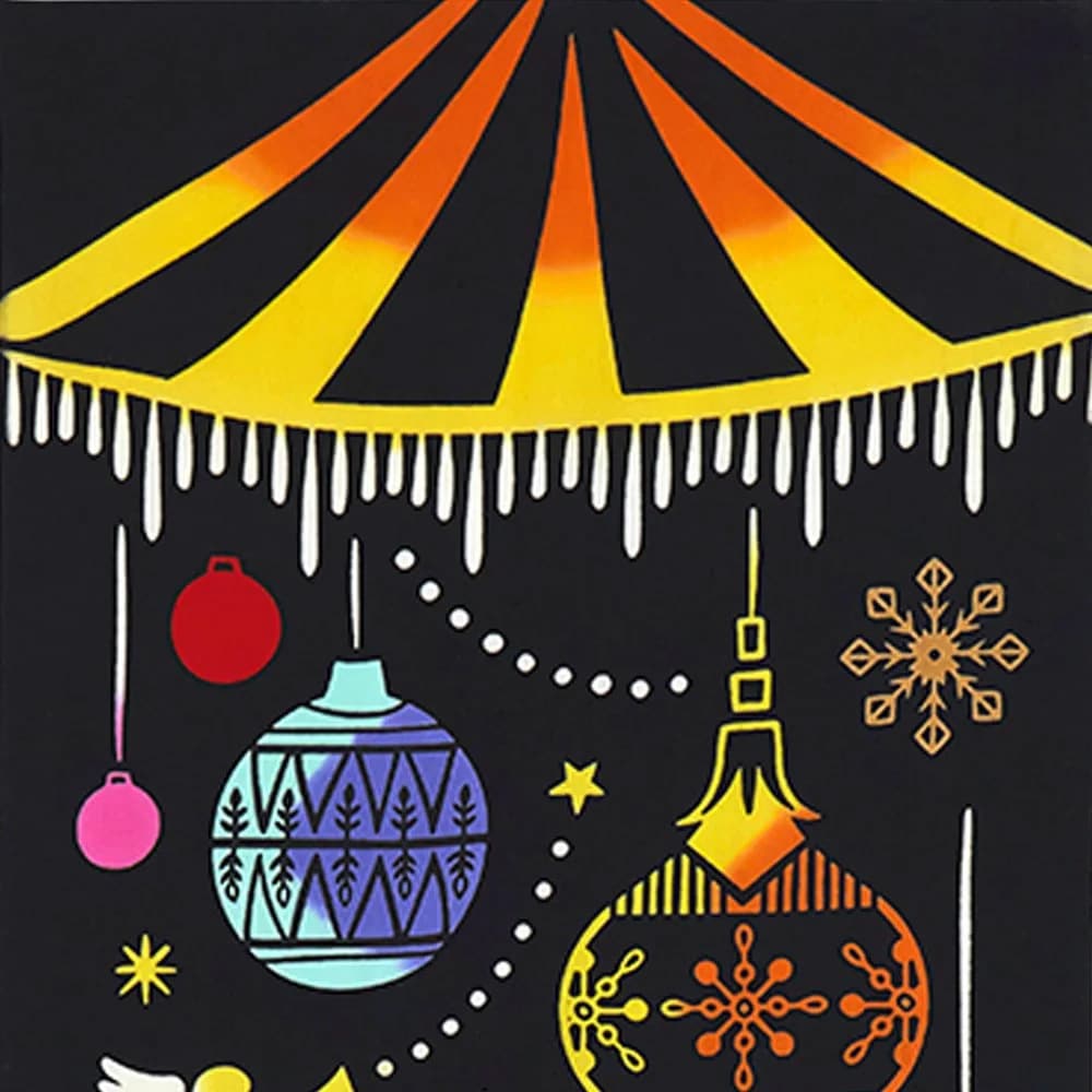 注染手ぬぐい クリスマス Merry Christmas go round 日本製-商品画像