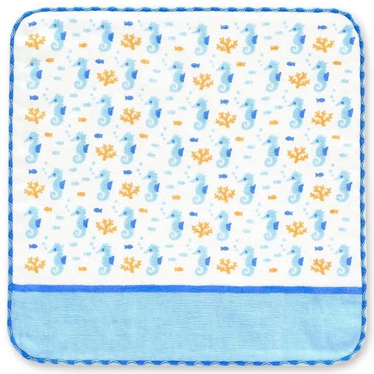 【ハンカチ】町娘のハンカチーフ タツノオトシゴ 青  HOLIDAY 水族館篇  02852-商品画像