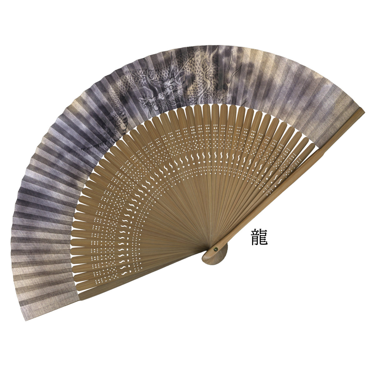 紳士 紙扇子 大短地絹張調 松寿庵 扇子箱付-商品画像