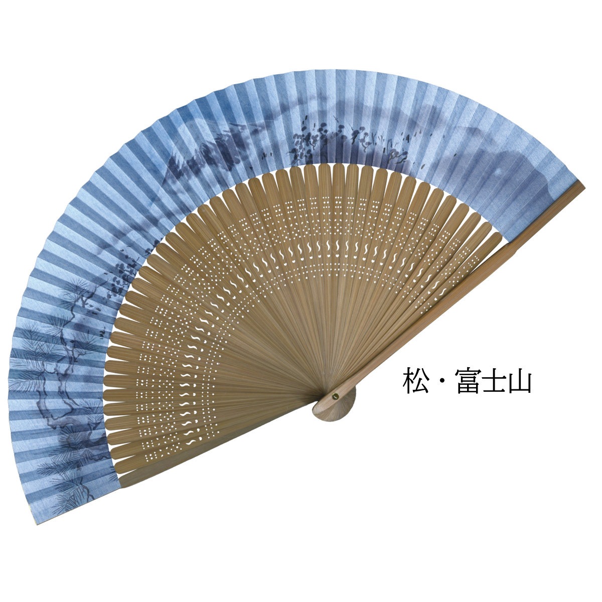 紳士 紙扇子 大短地絹張調 松寿庵 扇子箱付-商品画像