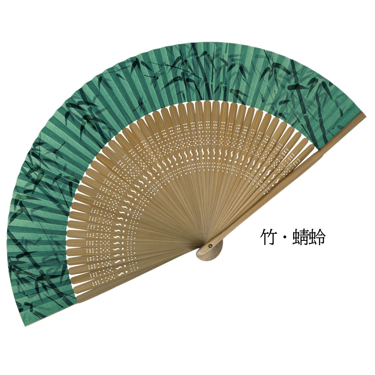 紳士 紙扇子 大短地絹張調 松寿庵 扇子箱付-商品画像