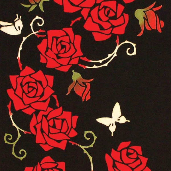 注染手ぬぐい 薔薇紅 花圃 日本製-商品画像