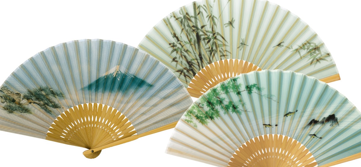 紳士 布扇子 松寿庵 扇子箱付-商品画像