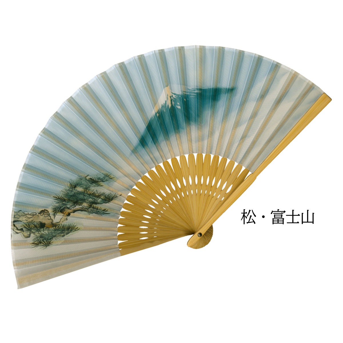紳士 布扇子 松寿庵 扇子箱付-商品画像