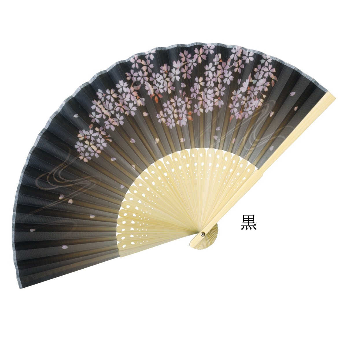 婦人布扇子 枝桜 松寿庵 扇子箱付-商品画像