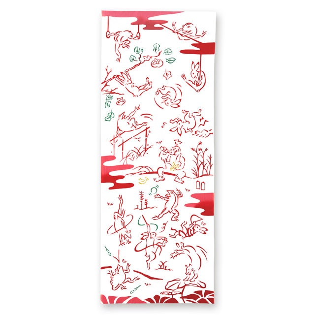 注染手ぬぐい 体操 鳥獣戯画 日本製-商品画像